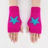 Guantes de lana tejidos de doble capa estilo coreano sin dedos invierno lindos estrella de cinco puntas cálidos guantes de dedos abiertos venta al por mayor de fábrica