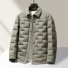 Estilo Nuevo de Invierno Chaqueta de Plumas para Hombre Versión Camisa para Hombres de Mediana Edad y Jóvenes Casual de Negocios Ligera Cálida Chaqueta de Plumas Ropa Exterior
