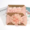 Moda para niños, flor de lazo, medias de nailon suave, diadema, accesorios para el cabello, bebé lindo, tocado de cien soles, conjunto