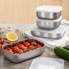 Refrigerador doméstico de acero inoxidable importado de Japón, caja de almacenamiento para mantener frescos alimentos, verduras refrigeradas congeladas rápidamente, caja sellada con tapa