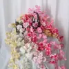 Decoração de parede de rattan flor de cerejeira artificial, planta de videira plástica para decoração de teto interno de ar condicionado, decoração de casamento