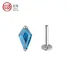 Pendientes de Aleación de Titanio F136 con Forma de Cometa Pequeña en Forma de Diamante Incrustados con Circonita Pendientes de Labio de Tendencia Nicho Pendientes de Hélice Auricular Joyería para Piercings Corporales