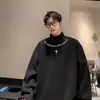 Top Básico Versátil de Moda Nuevo Estilo Otoño/Invierno Top de Polar de Cuello Semi-Alto para Adolescentes Camiseta Pesada de Manga Larga para Usar por Debajo