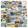50 Hojas/Set de Pegatinas Culturales y Creativas Temáticas de Aventura al Aire Libre Retro para Cuadernos, Agendas, Pegatinas de Decoración DIY Venta al por Mayor