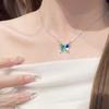 Collar de mariposa de circonita colorida de estilo coreano para mujer, moderno, elegante, combinable, de alta calidad, ligero, de lujo, con diseño de nicho, cadena de clavícula con sentido