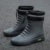 Botas de Lluvia para Hombres y Mujeres, Zapatos Impermeables Casuales Versátiles de Caña Corta, Terciopelo, Cálidos, Antideslizantes, Resistentes al Desgaste, Cómodos, Botas de Lluvia Exteriores, Exportación