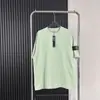 Camiseta Pesada 320g Gola Redonda Manga Curta com Estampa de Insígnia Clássica de Pedra Estilo Casal Unisex Tendência Comércio Transfronteiriço