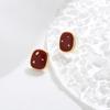 Pendientes Doudou color rojo vino de Ambiente Otoñal e Invernal Moda Retro Elegante Estilo Hong Kong Pendientes de Alta Gama Agujas de Plata 925 para Mujer