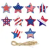 Decoración festiva transfronteriza colgante de estrella Regalo del Día Nacional de EE. UU. Decoración del Día de la Independencia Americana etiqueta colgante para fiesta