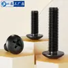 Parafuso de cabeça chata grande em aço inoxidável 304 preto, parafuso de cabeça redonda em forma de cogumelo, parafuso de máquina com cabeça de guarda-chuva M3M4M5M6M8