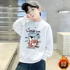 Moletom Infantil Meninos Plus Veludo 2026 Outono Inverno Novo Estilo Roupas para Crianças Médias e Grandes Desenho Animado Top Quente Estiloso Camada Base para Bebê