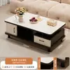 Mesa de café de piedra sinterizada y combinación de mueble de TV Sala de estar Uso doméstico 2026 Nueva mesa de café moderna simple para apartamentos pequeños Mueble de TV