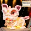 Novo Kit DIY de Lanterna Dança do Leão Fubao para o Festival do Meio do Outono para Crianças - Pacote de Materiais para Brinquedo de Leão que Acende Feito à Mão