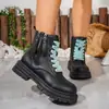Botas Martin de suela gruesa y tacón grueso de gran tamaño para mujer para comercio exterior transfronterizo, nuevas botas cortas con cremallera lateral de moda estilo británico otoño e invierno 2026