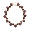 Collar de Perlas con Cuentas de Vidrio Acrílico Transfronterizo Europeo y Americano, Cadena Versátil para Suéter, Collar de Lujo Ligero de Alta Gama para Mujer