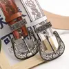 Nuevo Cinturón Ancho Embosado Estilo Retro Americano para Mujer, Cinturón de Cuero Versátil Estilo Millennial de Moda para Decoración de Jeans