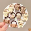 Coloridos pasadores de pelo de pulgar estilo coreano para niños y niñas, lindas diademas, dulces cordones para el pelo de niños, gomas elásticas de alta elasticidad, accesorios para el pelo