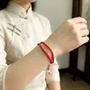 Festival del Bote del Dragón Cuerda Roja Tejida a Mano Nudo de Cola de Fénix Año del Zodiaco Pulsera Sencilla Pareja Étnica Hebilla de Metal Cuerda de Mano Doble Línea
