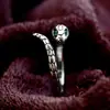 02396 Anillo Nuevo con Forma de Serpiente Transfronterizo de Amazon Retro Personalizado Serpiente Zodiacal Esmeralda Abierto para Hombres y Mujeres