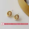 Cor Dourada ~ Brincos Geométricos de Feijão, Luxo Acessível de Nicho, Brincos de Alta Qualidade, Versátil, Joia de Orelha Fashion e Simples