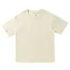 Camiseta de Verão Gola Redonda Manga Curta Algodão Penteado Pesado Azul Klein Cor Lisa Estilo Casal Manga Meia Versátil