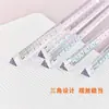 Regla triangular transparente, creativa y minimalista para estudiantes, con un diseño sencillo, ideal para dibujar, medir y usar en exámenes y oficinas, de 15 cm de longitud y con marcas tridimensionales