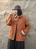 2026 estilo literário lapela algodão cor sólida manga longa blusa primavera e outono novo abotoamento solto vestuário feminino