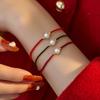 O Vendedor Recomenda Pulseira de Ano Novo com Fio Vermelho, Pérola Redonda Quase Perfeita, Pulseira com Design de Nicho Novo 2022