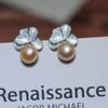 Pendientes de perlas de aguja de plata con flores de alta sensibilidad 2024, nuevos pendientes de moda, pendientes explosivos, pendientes, pendientes, pendientes