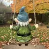 Modelo Transfronteiriço Inovador de Decoração de Jardim com Anões em Blocos de Cores Azul e Verde para Exterior, Ornamento de Artesanato em Resina