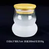 Latas Pequeñas de Té al por Mayor Tapa de Bambú Transparente de Vidrio Tarro Portátil para Almacenamiento de Té Tarro Sellado Botella Doméstica para Condimentos