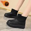 Botas de nieve altas con forro polar para mujer, invierno 2024, nuevas botas de invierno para estudiantes, zapatos casuales cálidos coreanos MX7801