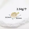 Base de Pingente DIY Hexagonal com Asa de Libélula Letra D Banhada a Ouro 14K Micro-Incrustada Zircônia Sintética