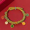 Pulsera de Cuerda Colorida Tejida a Mano Estilo Tibetano, Pulsera del Dios de la Riqueza de Cinco Vías, Joyería de Estilo Étnico, Adorno de Mano de Cuerda Multicolor al Por Mayor