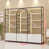 Estante de Exhibición para Salón de Uñas Gabinete de Exhibición para Salón de Belleza Esmalte en Gel para Uñas Cosméticos Multicapa con Luces Estante de Almacenamiento Multifuncional