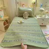 Cobertor de Cama de Lã de Leite de Gaze de Camada Dupla Conjunto de Três Peças Cobertor Usável dos Dois Lados Protetor de Colchão Cama para Dormitório de Estudante