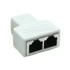 Suministro directo de fábrica conector de cable de red RJ45 cabeza de cristal blindada cabeza de tres vías adaptador uno-dos para red de computadora
