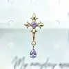 Brincos da coleção F136 liga de titânio roxo claro dourado, piercings labiais G23 titânio rosca interna zircônia, joias para piercing