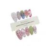 Daiyueda Uñas Portátiles Puras Hechas a Mano Otoño e Invierno Nuevo B295 Totalmente Pintadas a Mano Talladas Elegantes Parche de Uñas Estilo Exportación
