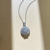 Collar de diamantes de lujo con forma de girasol de 5 quilates para mujer, elegante y ligero colgante de flor de diamante de imitación con circonita y cadena de clavícula.