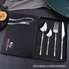 Caixa de presente de cor cintura pequena Talheres ocidentais Faca garfo colher para bife Atacado Faca garfo colher de aço inoxidável Conjunto de talheres ocidentais