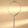 Collar de Suéter Exagerado con Borlas de Cadena Cruzada Multicapa con un Toque Único, Minimalista, de Nicho y de Alta Gama para Mujeres