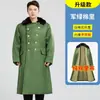 Casaco de trabalho estilo militar para homens, acolchoado de algodão, extra-longo, à prova de vento, espessado, quente, impermeável, casaco de algodão até o joelho para proteção contra o inverno frio