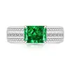 Anillo para Hombre de Venta Caliente en Transmisión en Vivo, Corte Flor de Hielo de Piedra Preciosa de Color con Incrustación de Diamante de Alto Carbono, Chapado en Oro, Anillo para Hombre Moderno y Versátil