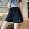 Shorts Esportivos Quentes de Verão Feminino Verão Perna Larga Ins Tendência Estampado Calça Tripla Casual para o Trabalho Calça Feminina