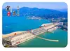 Ímã de Geladeira de Vidro Yichang Três Gargantas Povo Velho Barco à Vela, Barco Antigo no Rio, Casa Palafita, Paisagem Cênica, Ornato Magnético para Decoração de Casa
