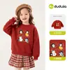 Sudadera para Niños Dudu Top de Invierno para Niños 2026 Nuevo Estilo para Niñas Gruesa con Forro Polar Manga Larga Ropa de Invierno para Bebés