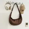 Bolsa Transversal Minimalista Estilo Coreano para Casal com Toque Descontraído, Bolsa Formato Dumpling Lua Cheia Crescente, Bolsa de Ombro para Festa de Estudante Viagem de Férias