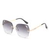 Gafas de Sol Huecas Sin Montura Mujer Caja Gafas de Sol Trendy Casual Vacaciones Gafas Moda Gafas de Sol Degradadas