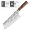 Cuchillo de Cocina de Chef con Mango de Madera Amarillo, Hoja de Acero Martillado, Cuchillo para Rebanar, Cuchillo de Chef, Juego de Cuchillos de Cocina Transfronterizo de Amazon